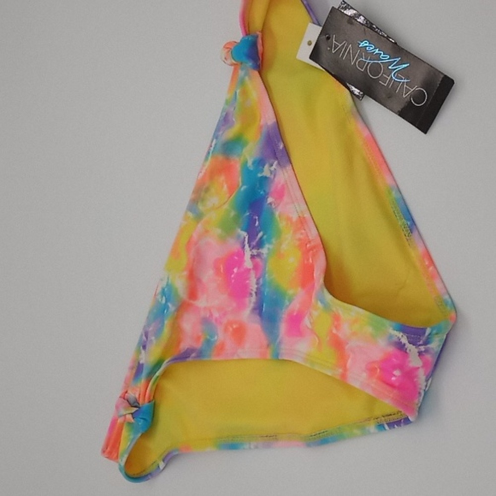 California Waves Tie‎ Dye Knotted Bikini Swim Bottoms Multicolor